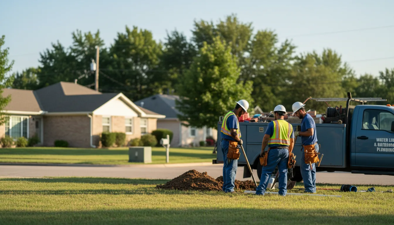 Residential water line and bathroom plumbing service in Durham, KS